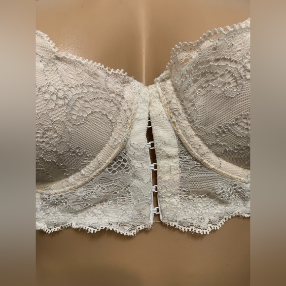 Victoria’s Secret Sexy Little Things Lace Corset Front Clasp White Lace Bra 34C - Picture 3 of 8